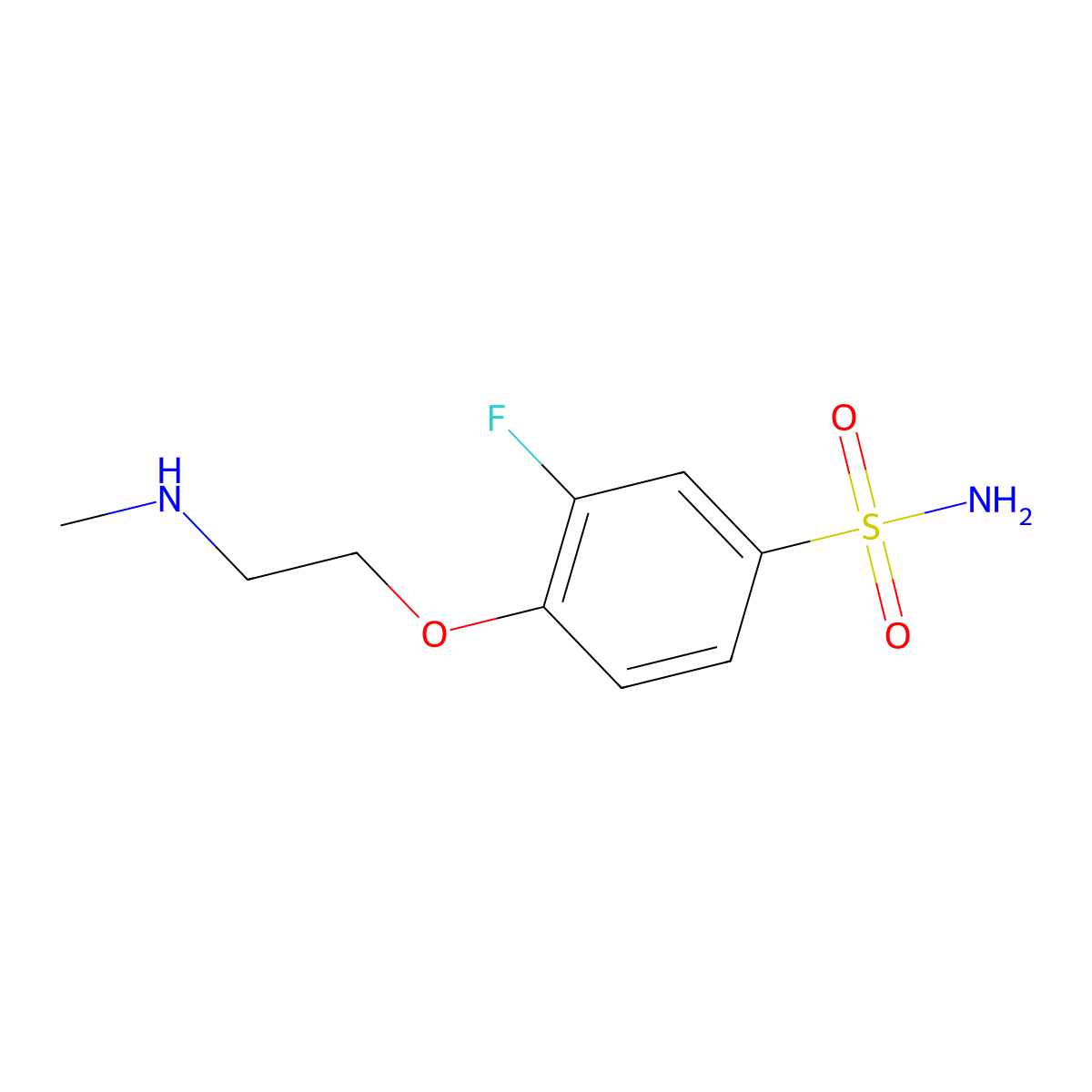 3-Fluoro-4-[2-(methylamino)ethoxy]benzene-1-sulfonamide molecular structure, CAS 1344347-20-1