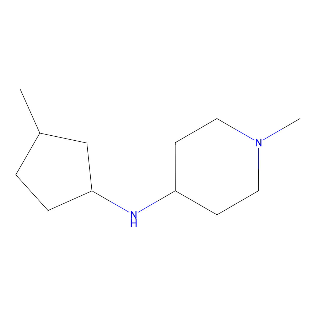 1-methyl-N-(3-methylcyclopentyl)piperidin-4-amine molecular structure, CAS 1344347-37-0