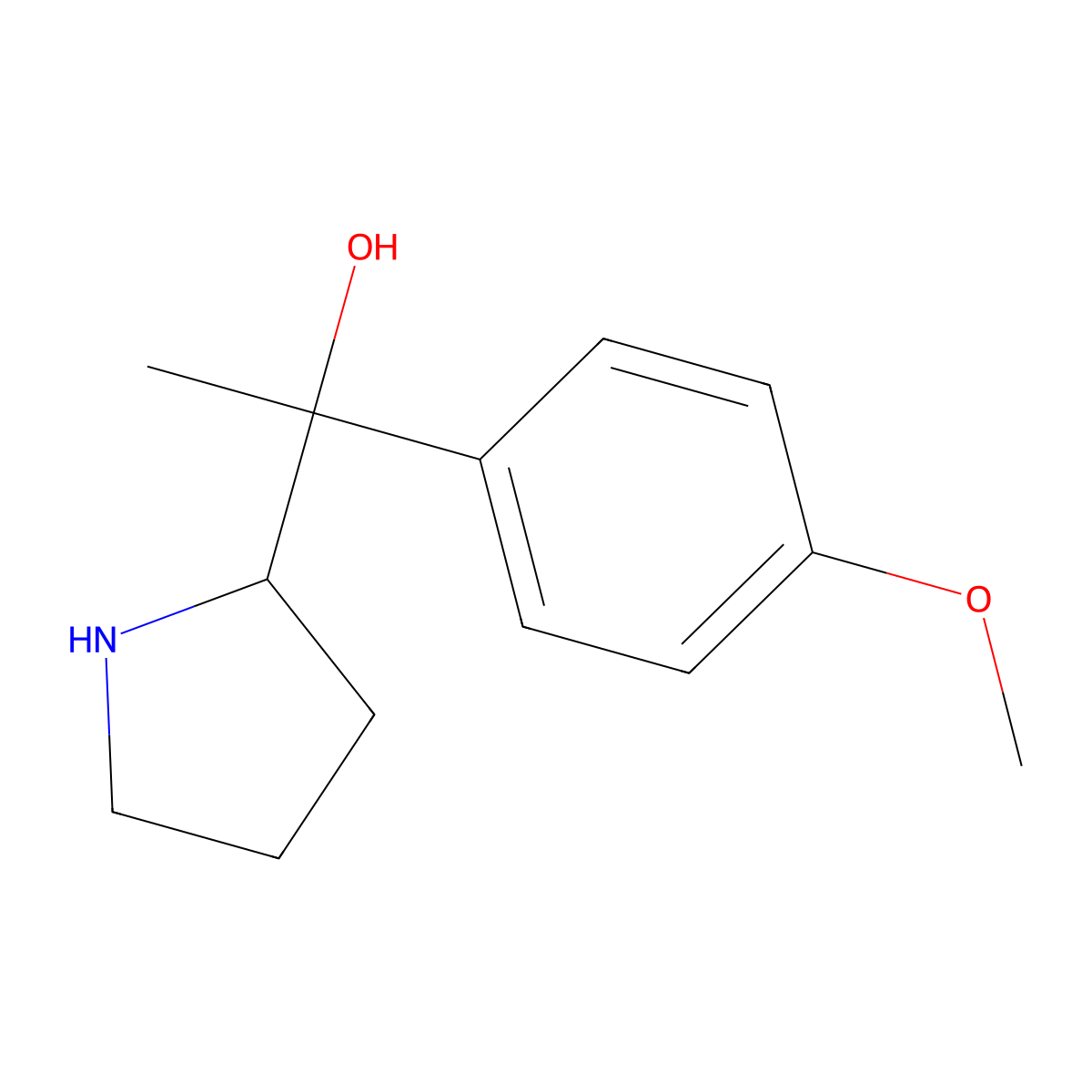 1-(4-Methoxyphenyl)-1-(pyrrolidin-2-yl)ethan-1-ol molecular structure, CAS 1344349-87-6