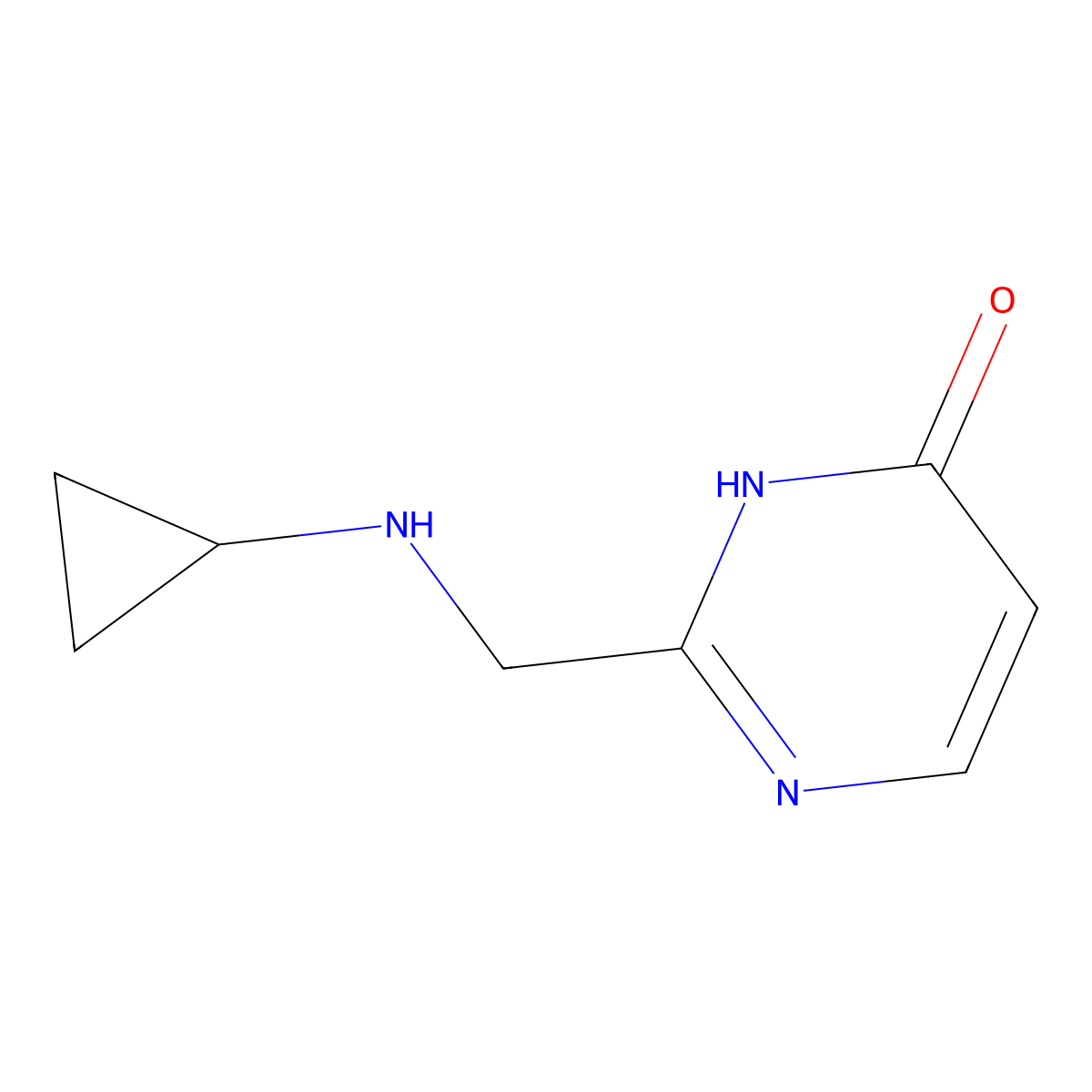 2-[(Cyclopropylamino)methyl]-3,4-dihydropyrimidin-4-one molecular structure, CAS 1344350-05-5