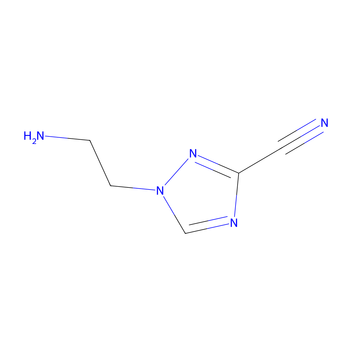1-(2-aminoethyl)-1H-1,2,4-triazole-3-carbonitrile molecular structure, CAS 1344350-16-8