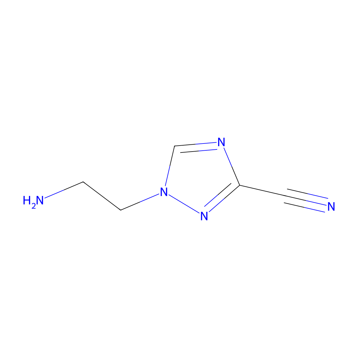 1-(2-aminoethyl)-1H-1,2,4-triazole-3-carbonitrile molecular structure, CAS 1344350-16-8