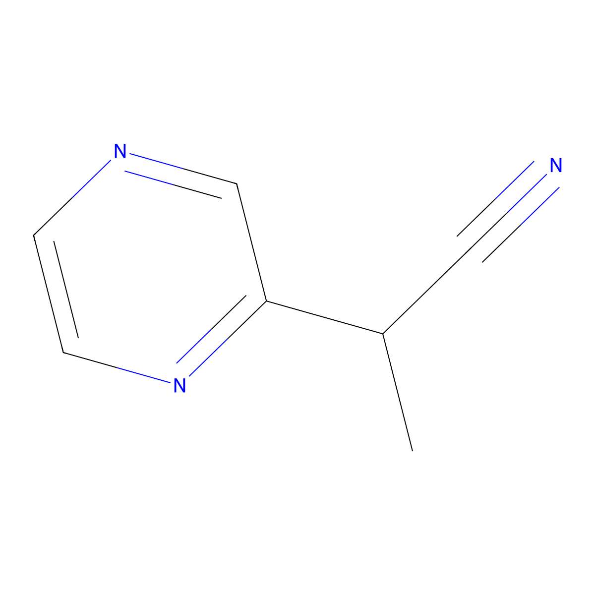2-(Pyrazin-2-yl)propanenitrile molecular structure, CAS 1344351-46-7