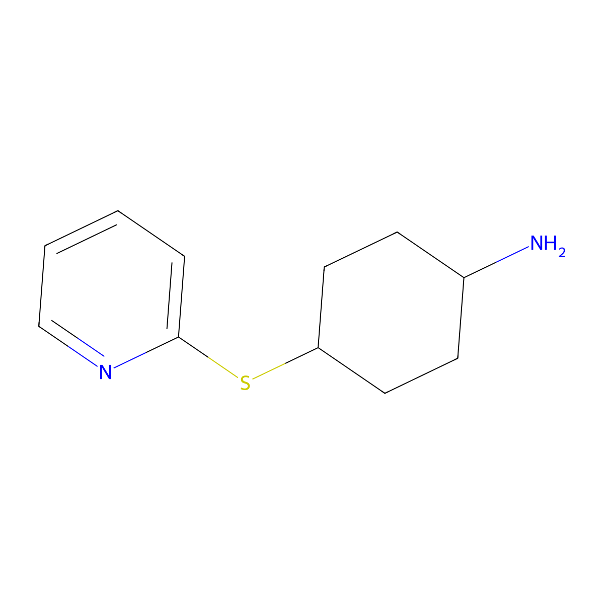 4-(Pyridin-2-ylthio)cyclohexan-1-amine molecular structure, CAS 1344353-32-7