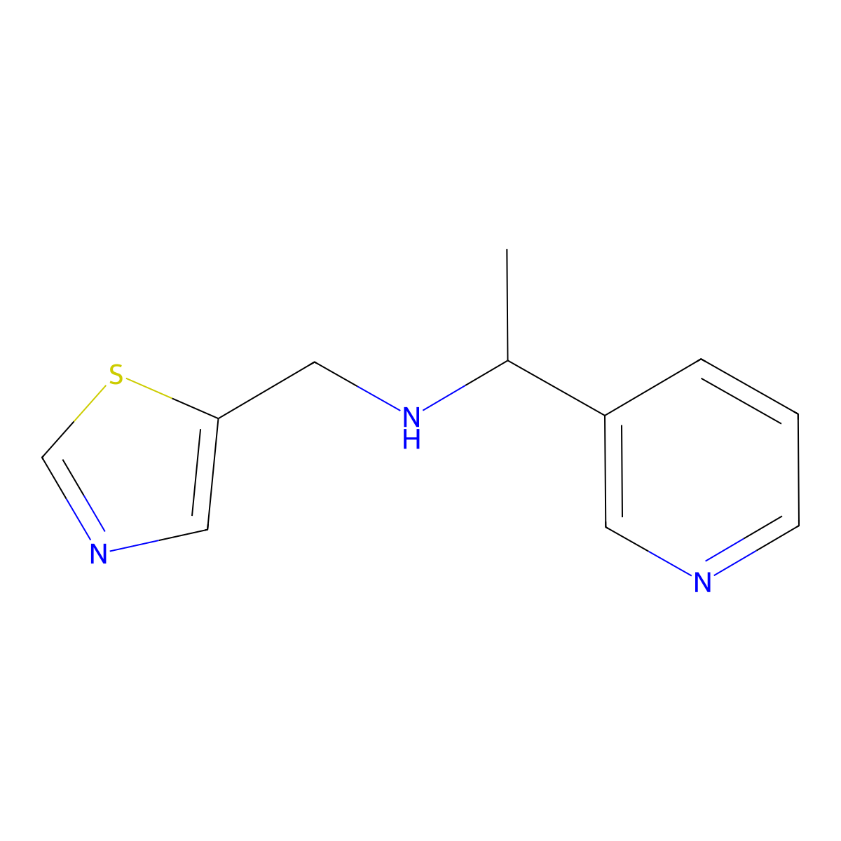 [1-(Pyridin-3-yl)ethyl][(1,3-thiazol-5-yl)methyl]amine molecular structure, CAS 1344353-95-2