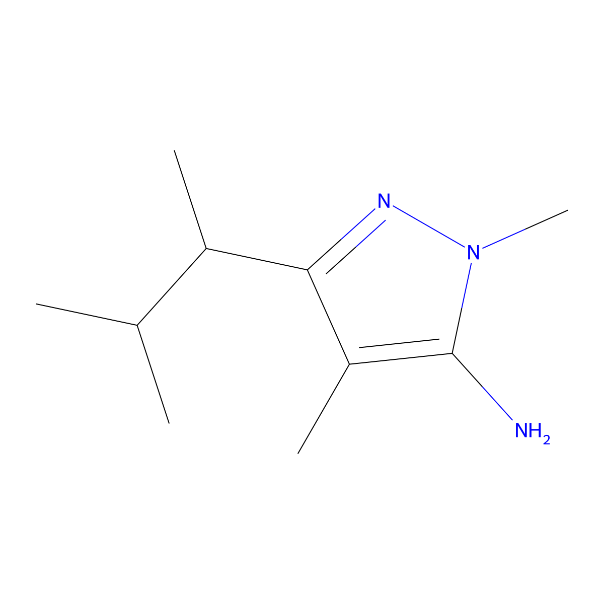1,4-dimethyl-3-(3-methylbutan-2-yl)-1H-pyrazol-5-amine molecular structure, CAS 1344354-96-6