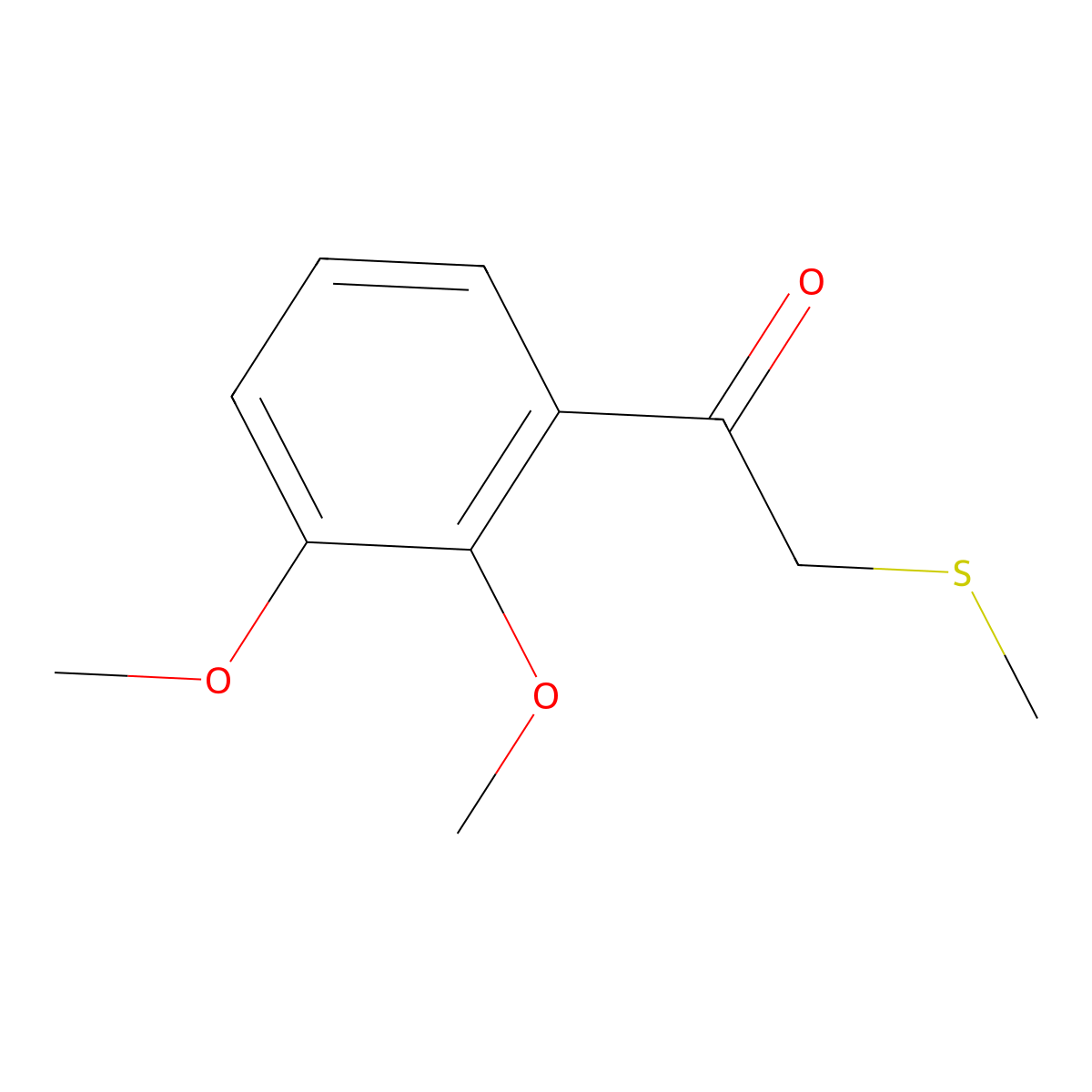 1-(2,3-Dimethoxyphenyl)-2-(methylsulfanyl)ethan-1-one molecular structure, CAS 1344355-79-8