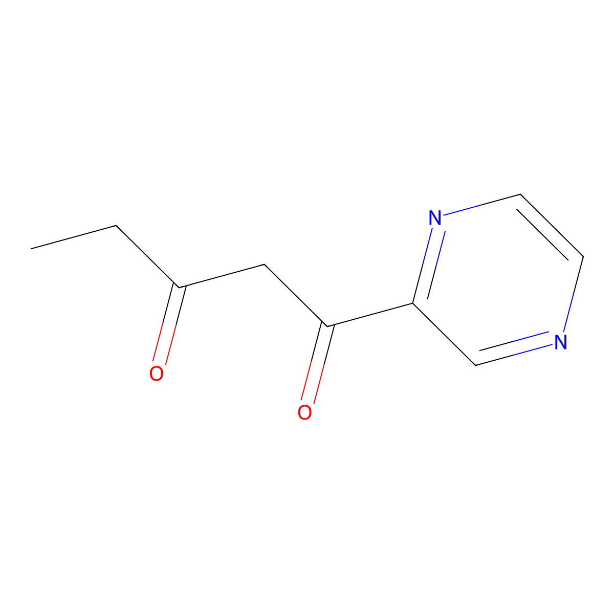 1-(Pyrazin-2-yl)pentane-1,3-dione molecular structure, CAS 1344356-69-9