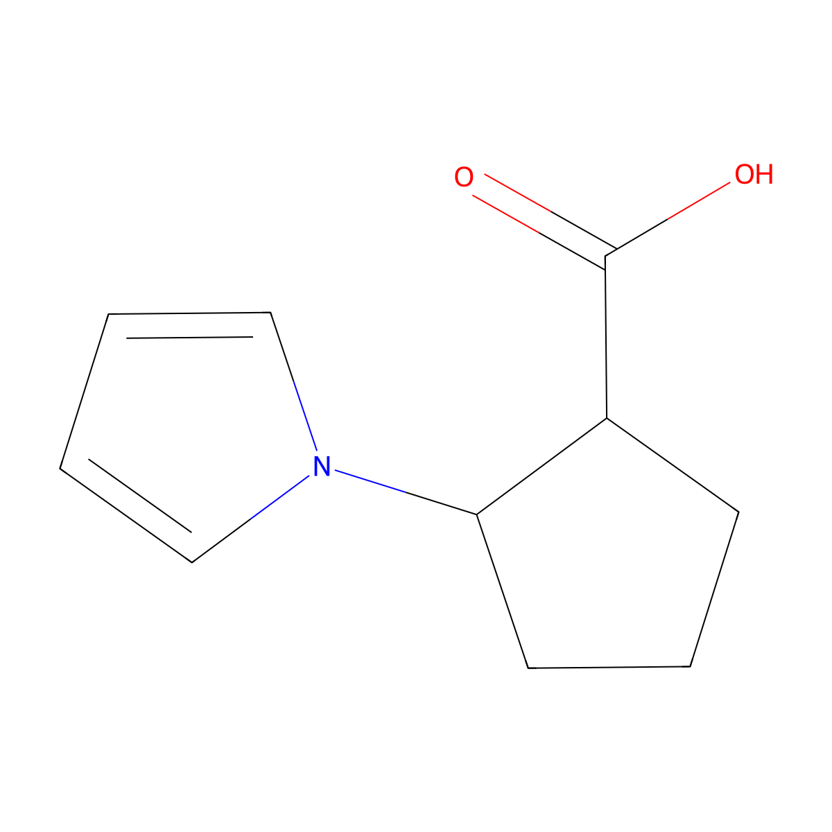 2-(1H-pyrrol-1-yl)cyclopentane-1-carboxylic acid molecular structure, CAS 1344357-84-1