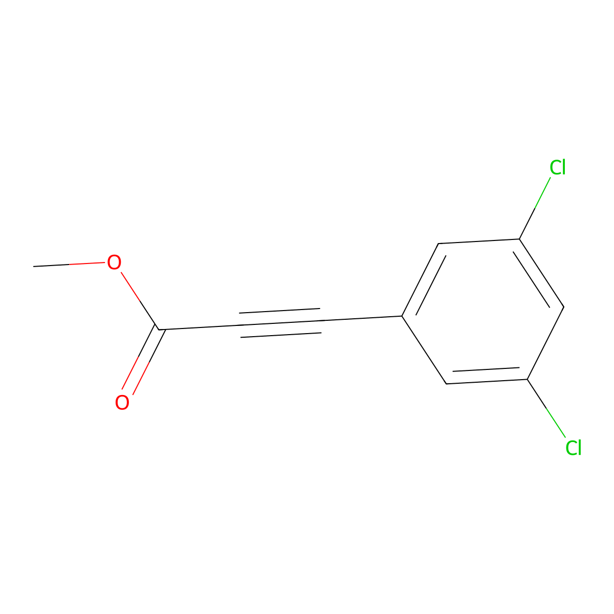 Methyl 3-(3,5-dichlorophenyl)prop-2-ynoate molecular structure, CAS 1344359-12-1