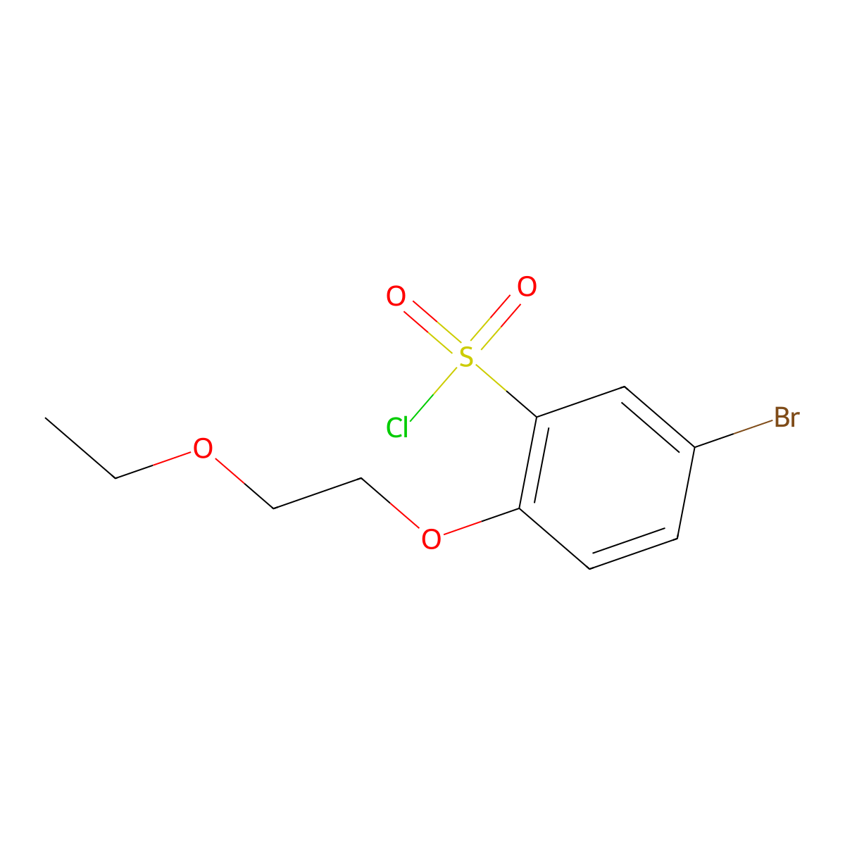 5-Bromo-2-(2-ethoxyethoxy)benzene-1-sulfonyl chloride molecular structure, CAS 1344360-41-3