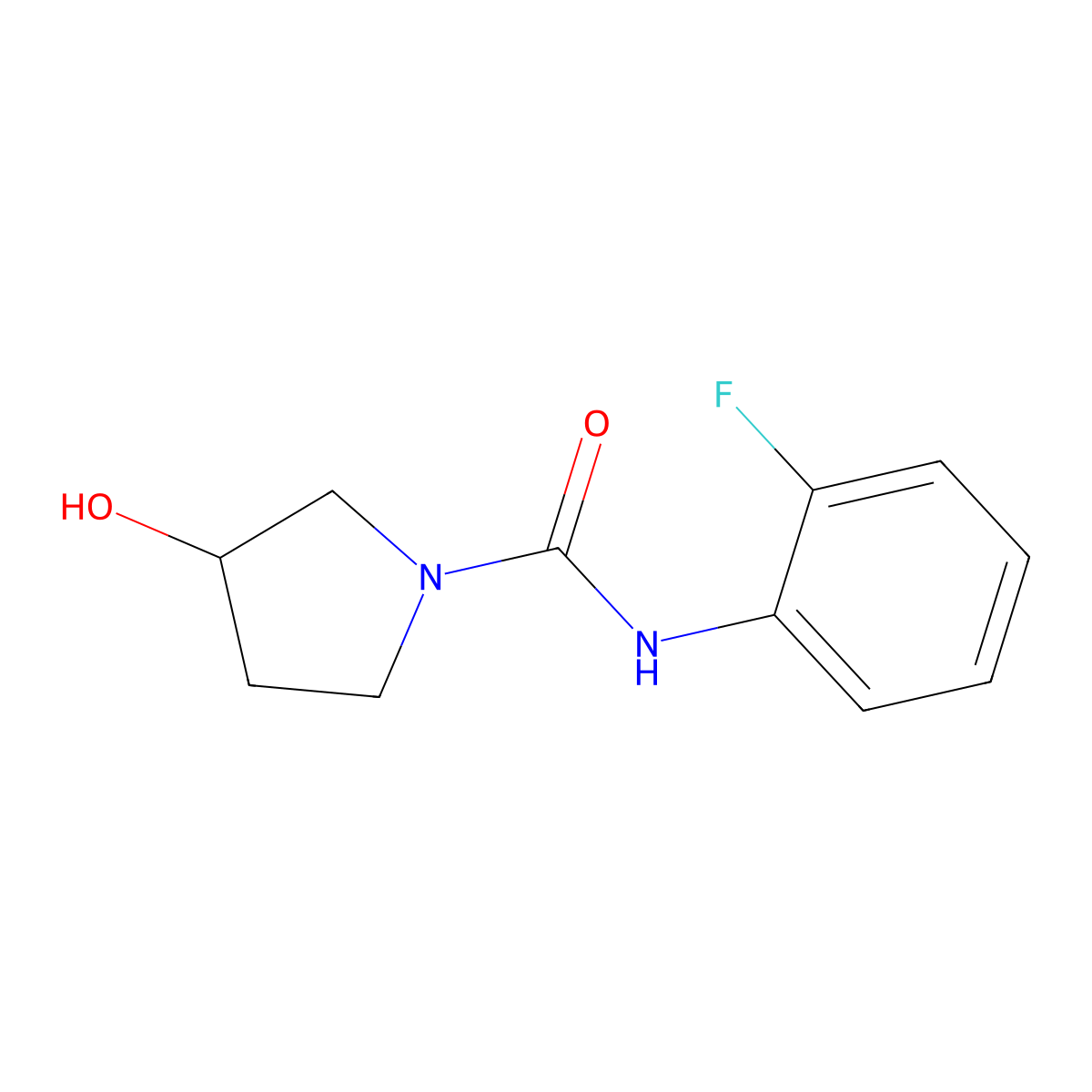 N-(2-fluorophenyl)-3-hydroxypyrrolidine-1-carboxamide molecular structure, CAS 1344360-59-3