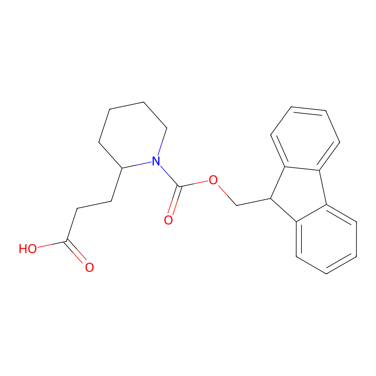 3-(1-{[(9H-fluoren-9-yl)methoxy]carbonyl}piperidin-2-yl)propanoic acid molecular structure, CAS 1344360-75-3