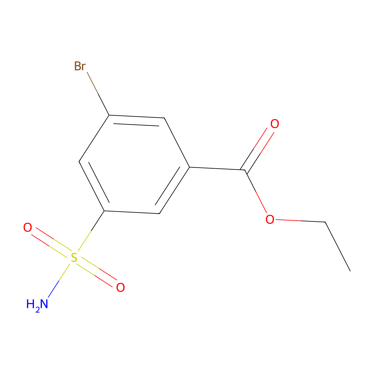 Ethyl 3-bromo-5-sulfamoylbenzoate molecular structure, CAS 1344362-77-1