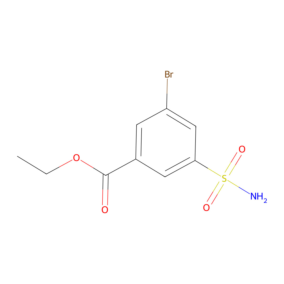 Ethyl 3-bromo-5-sulfamoylbenzoate molecular structure, CAS 1344362-77-1