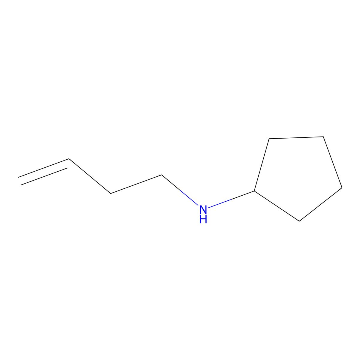 N-(but-3-en-1-yl)cyclopentanamine molecular structure, CAS 1344363-46-7