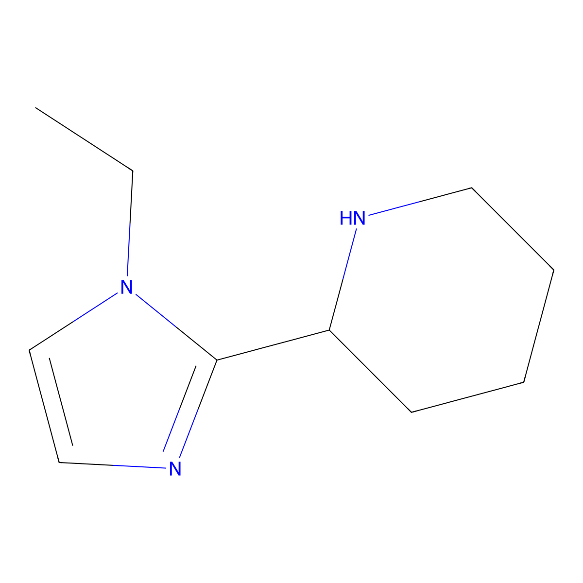 2-(1-ethyl-1H-imidazol-2-yl)piperidine molecular structure, CAS 1344365-73-6