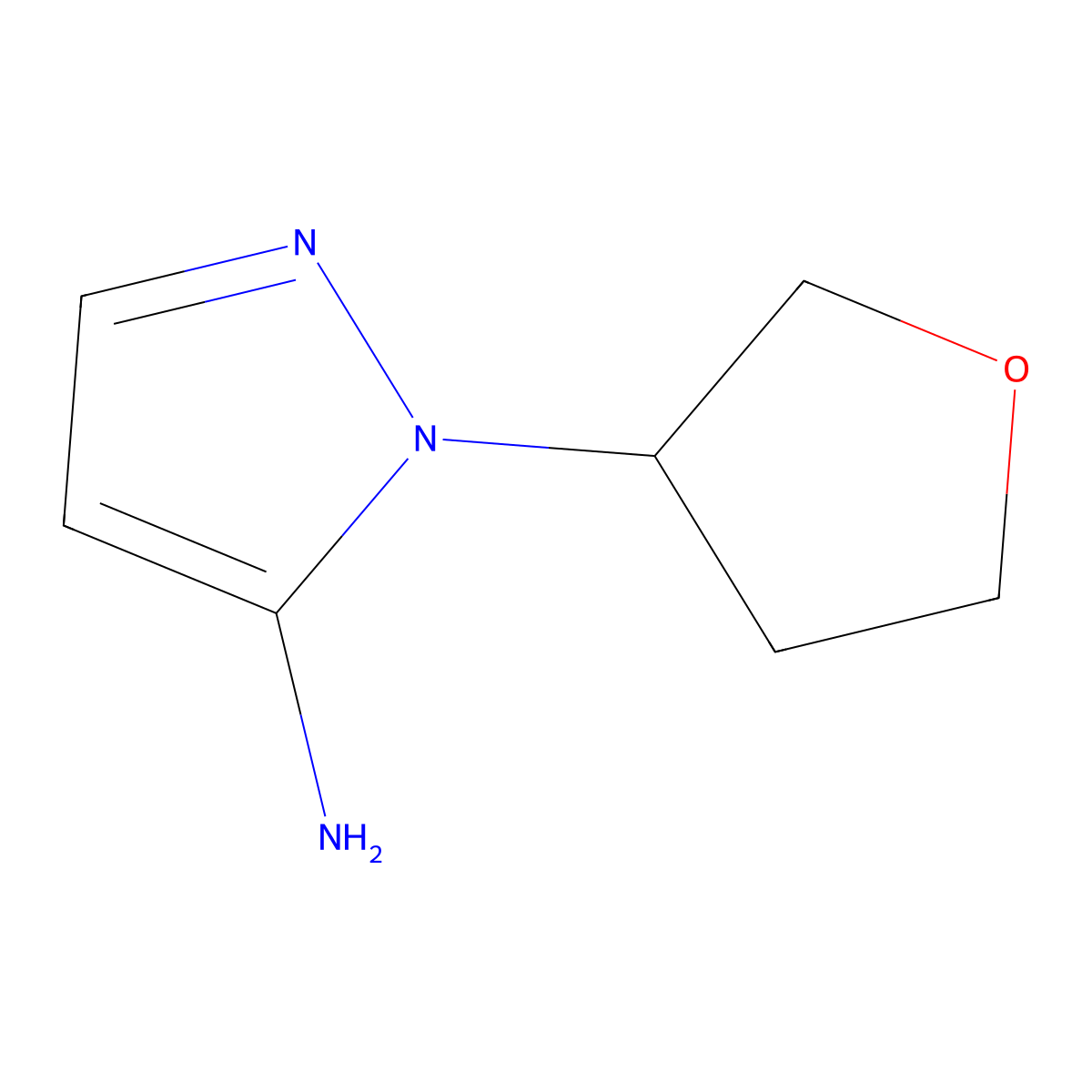 1-(oxolan-3-yl)-1H-pyrazol-5-amine molecular structure, CAS 1344367-70-9