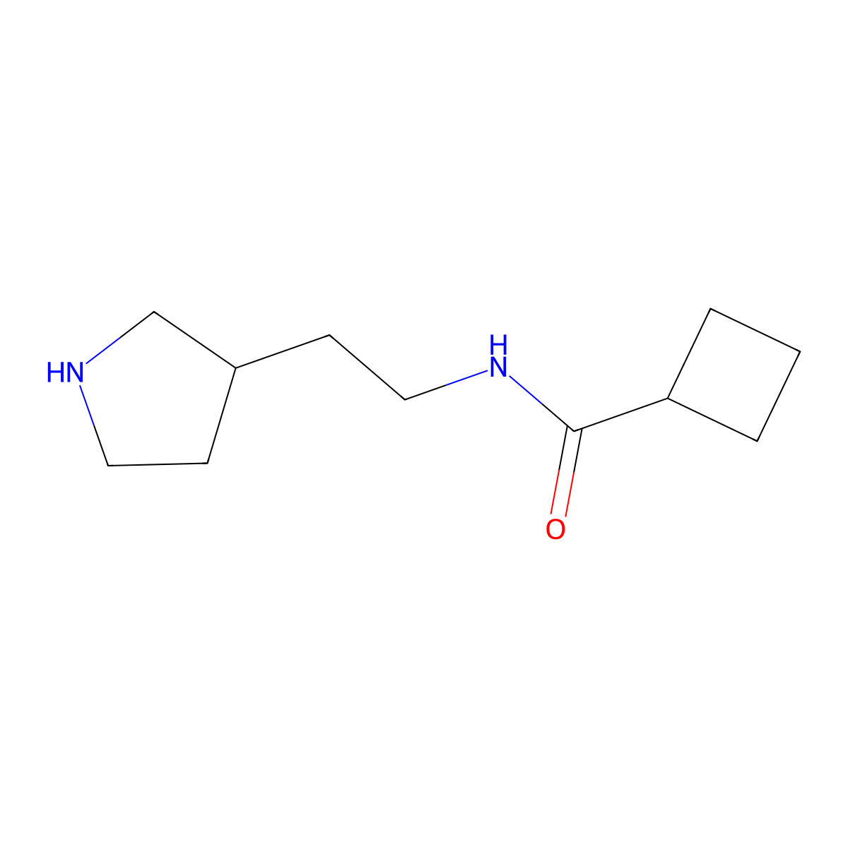 N-[2-(pyrrolidin-3-yl)ethyl]cyclobutanecarboxamide molecular structure, CAS 1344368-54-2