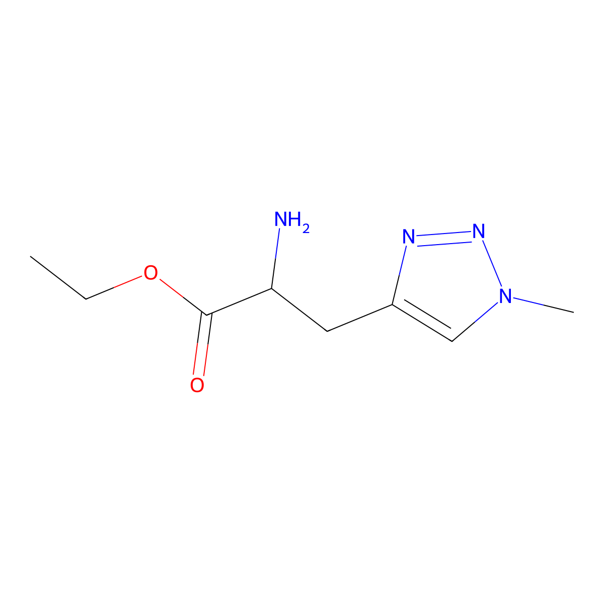 ethyl 2-amino-3-(1-methyl-1H-1,2,3-triazol-4-yl)propanoate molecular structure, CAS 1344369-56-7