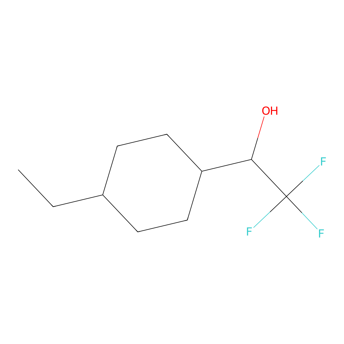 1-(4-Ethylcyclohexyl)-2,2,2-trifluoroethan-1-ol molecular structure, CAS 1344369-86-3