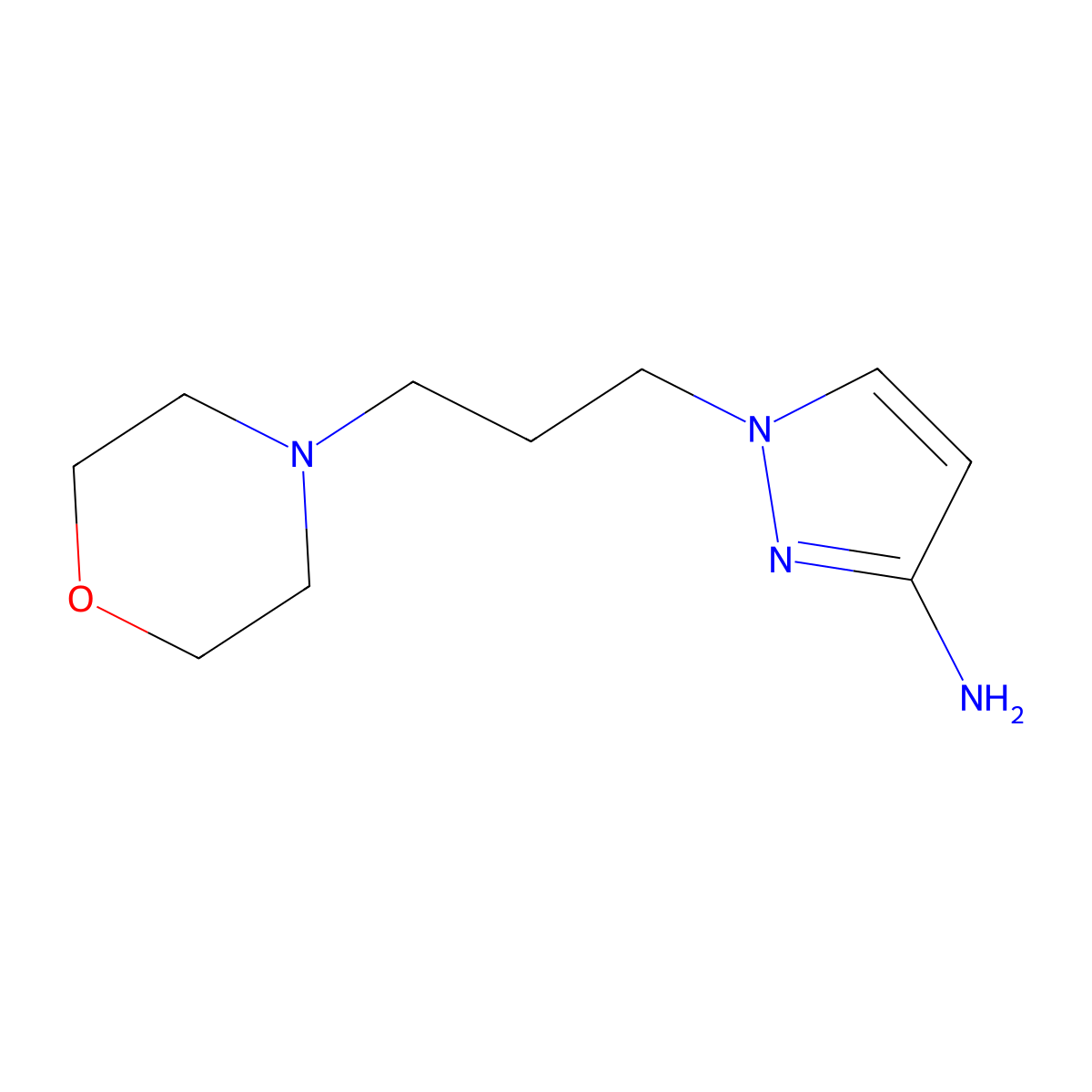 1-[3-(morpholin-4-yl)propyl]-1H-pyrazol-3-amine molecular structure, CAS 1344371-97-6