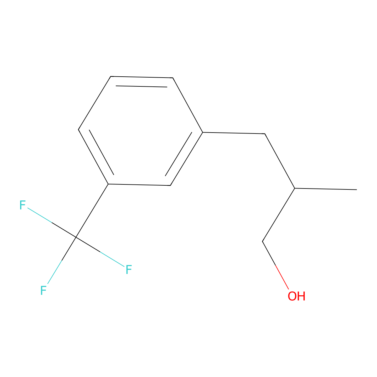 2-Methyl-3-[3-(trifluoromethyl)phenyl]propan-1-ol molecular structure, CAS 1344372-85-5