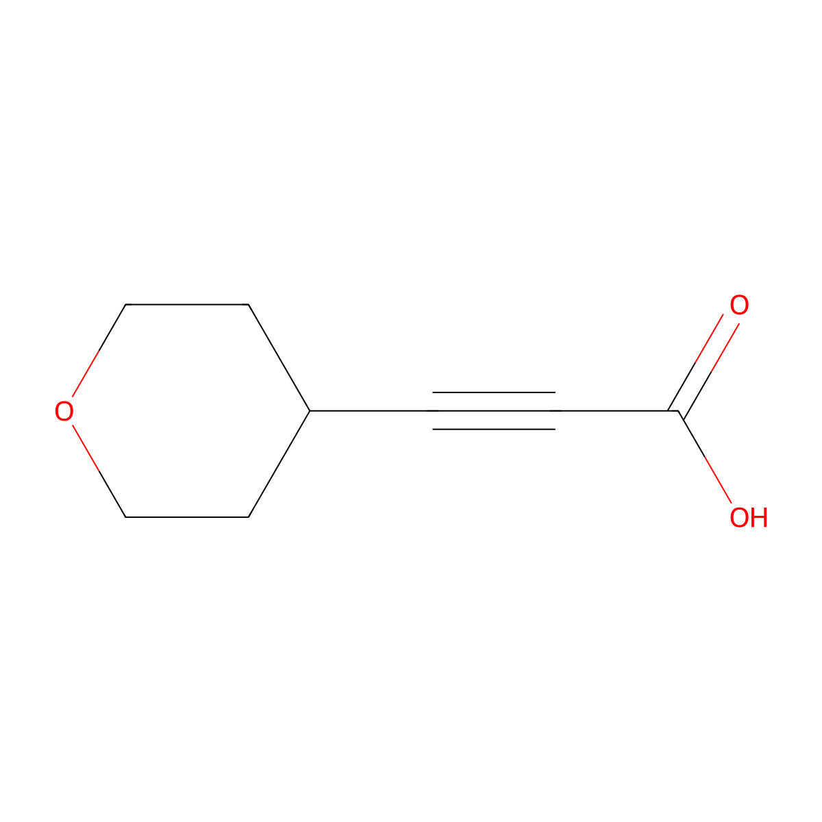 3-(Oxan-4-yl)prop-2-ynoic acid molecular structure, CAS 1344373-23-4