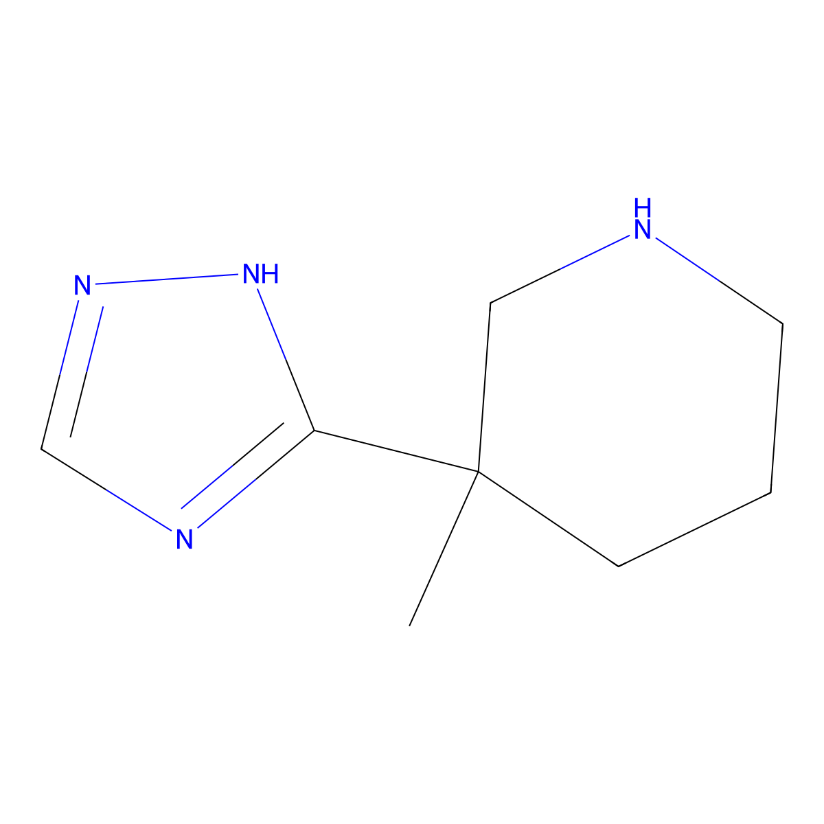 3-Methyl-3-(1h-1,2,4-triazol-3-yl)piperidine molecular structure, CAS 1344375-32-1