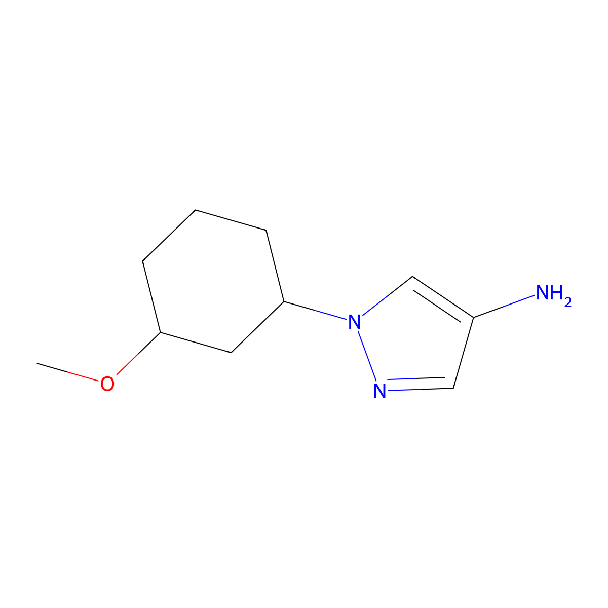 1-(3-methoxycyclohexyl)-1H-pyrazol-4-amine molecular structure, CAS 1344378-59-1