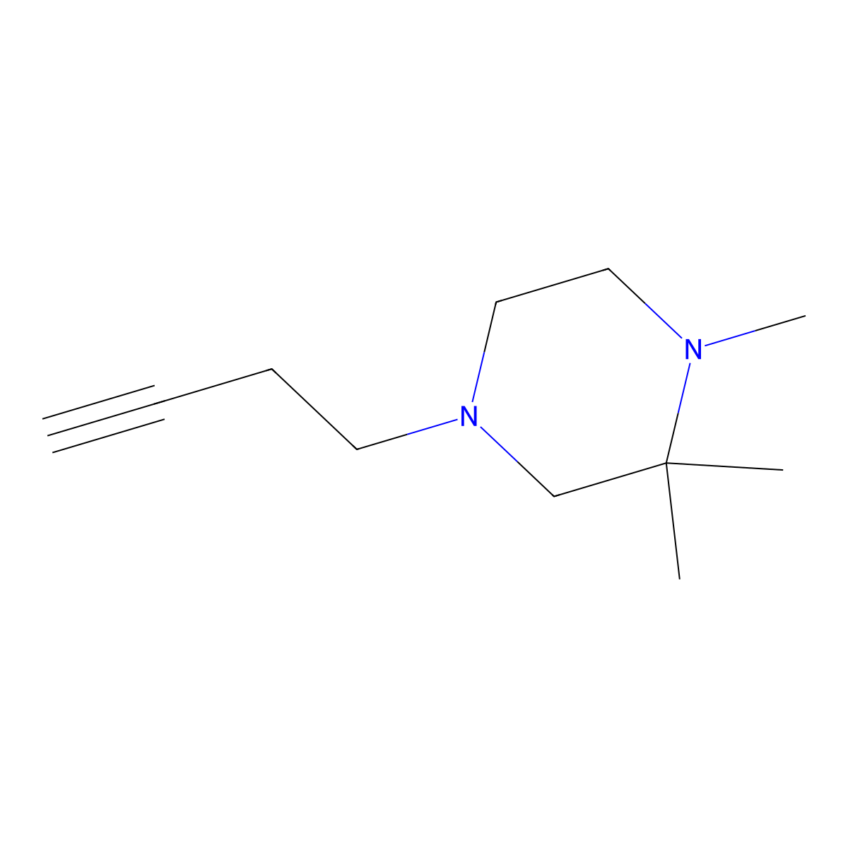 4-(But-3-yn-1-yl)-1,2,2-trimethylpiperazine molecular structure, CAS 1344378-66-0