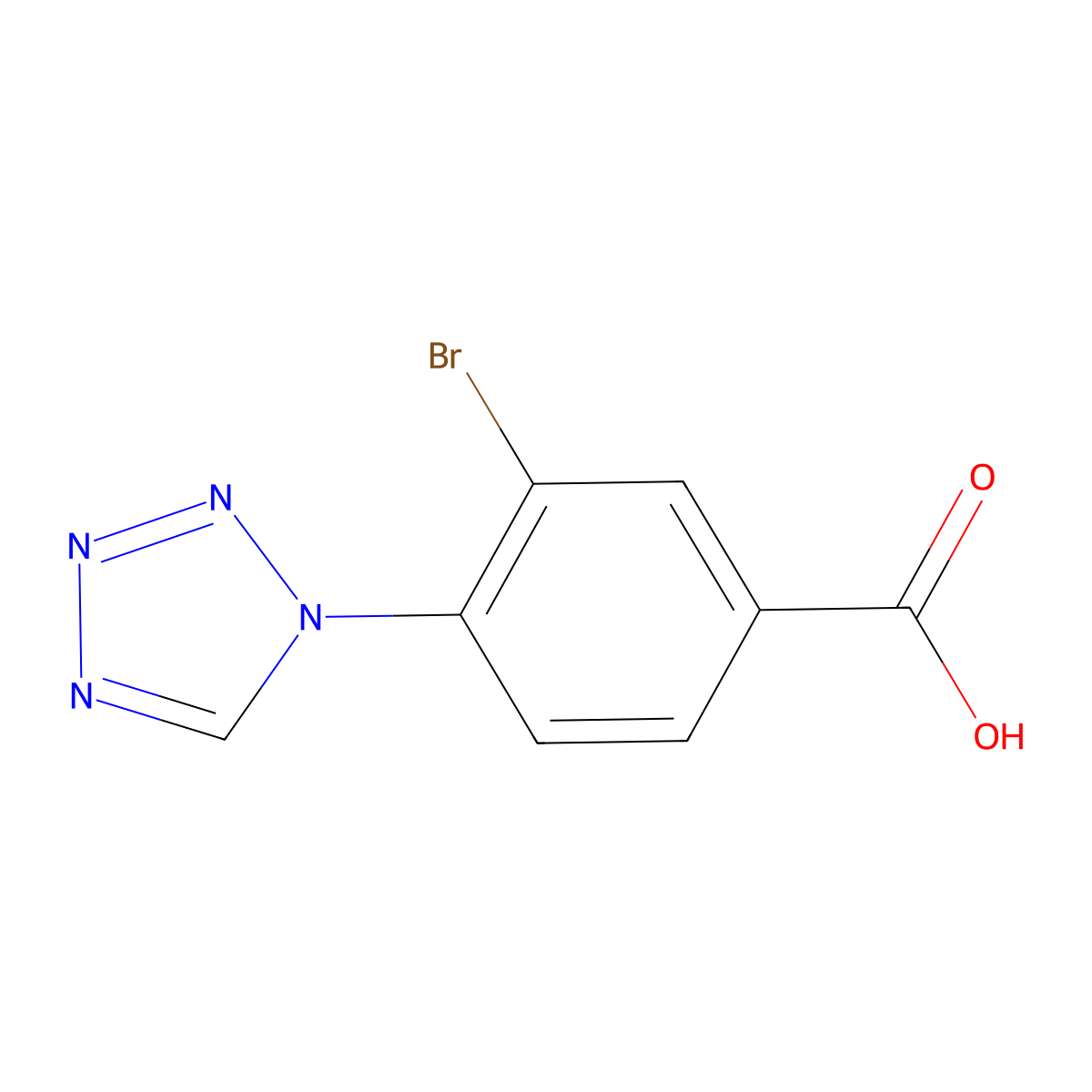 3-Bromo-4-(1H-tetrazol-1-yl)benzoicacid molecular structure, CAS 1344379-67-4