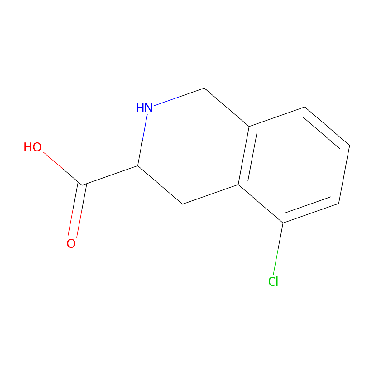 (3R)-5-chloro-1,2,3,4-tetrahydroisoquinoline-3-carboxylic acid molecular structure, CAS 1344384-04-8