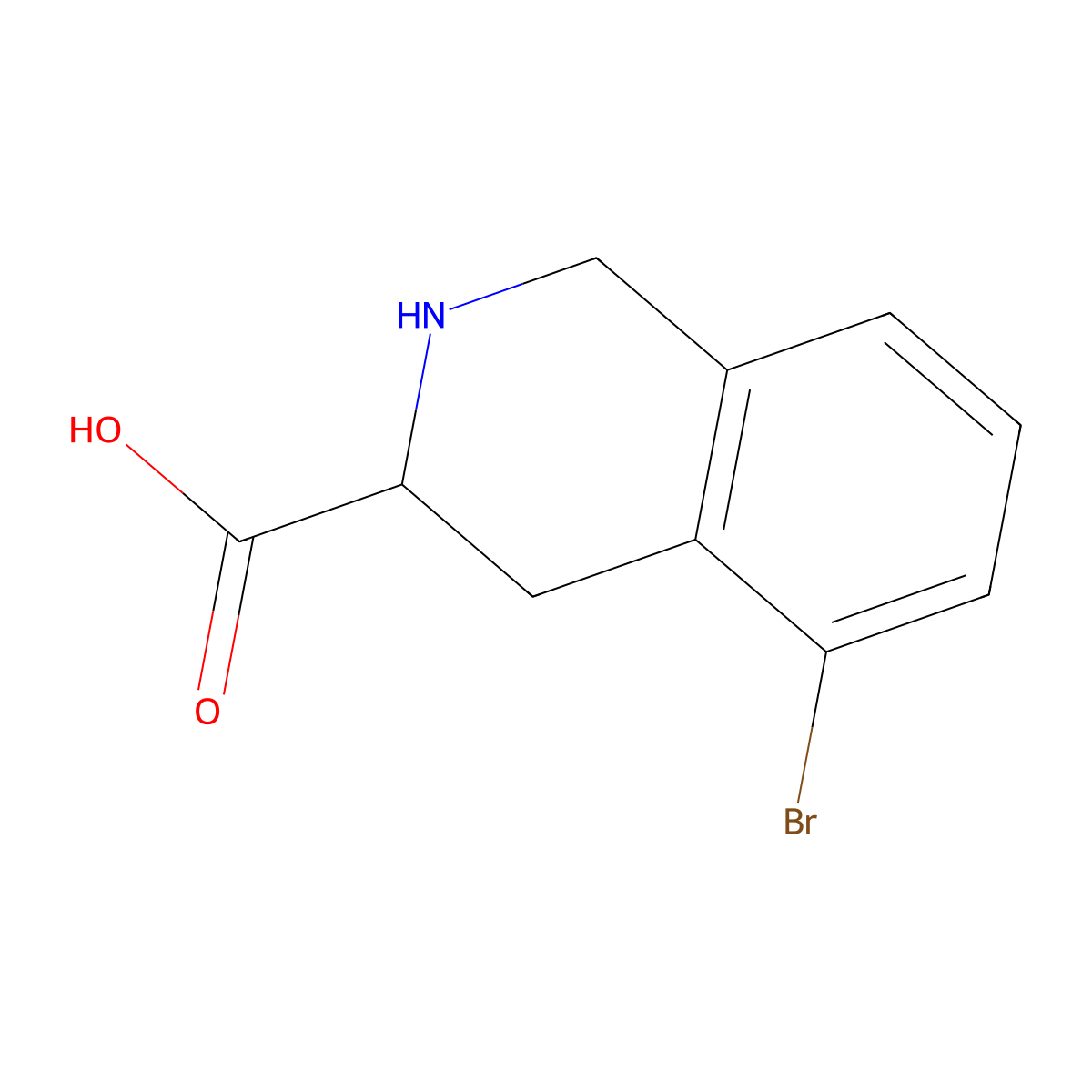(S)-5-Bromo-1,2,3,4-tetrahydroisoquinoline-3-carboxylic acid molecular structure, CAS 1344394-58-6