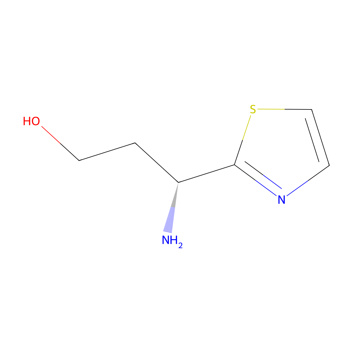 (3R)-3-Amino-3-(1,3-thiazol-2-YL)propan-1-OL molecular structure, CAS 1344398-93-1