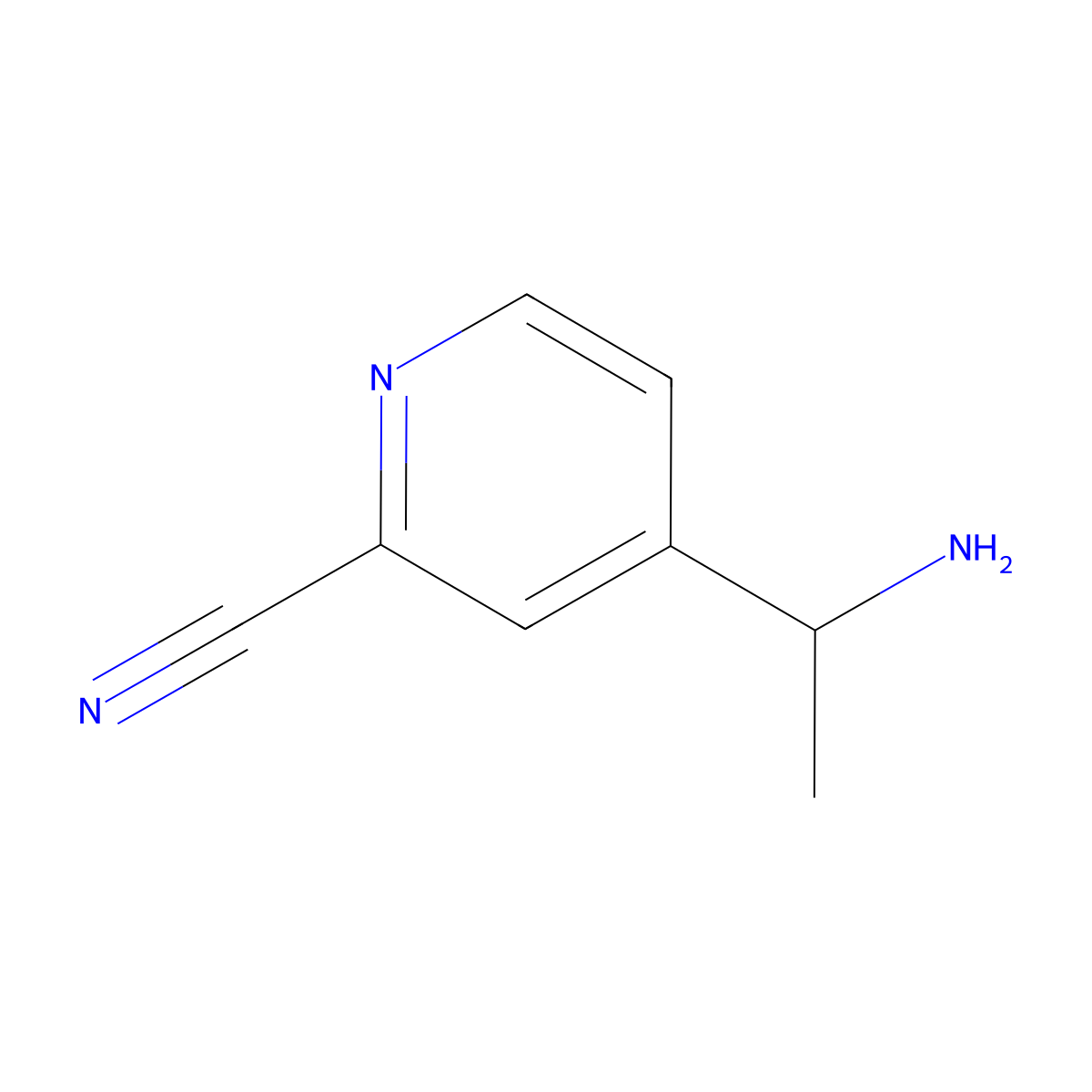 (R)-4-(1-Aminoethyl)picolinonitrile molecular structure, CAS 1344399-32-1