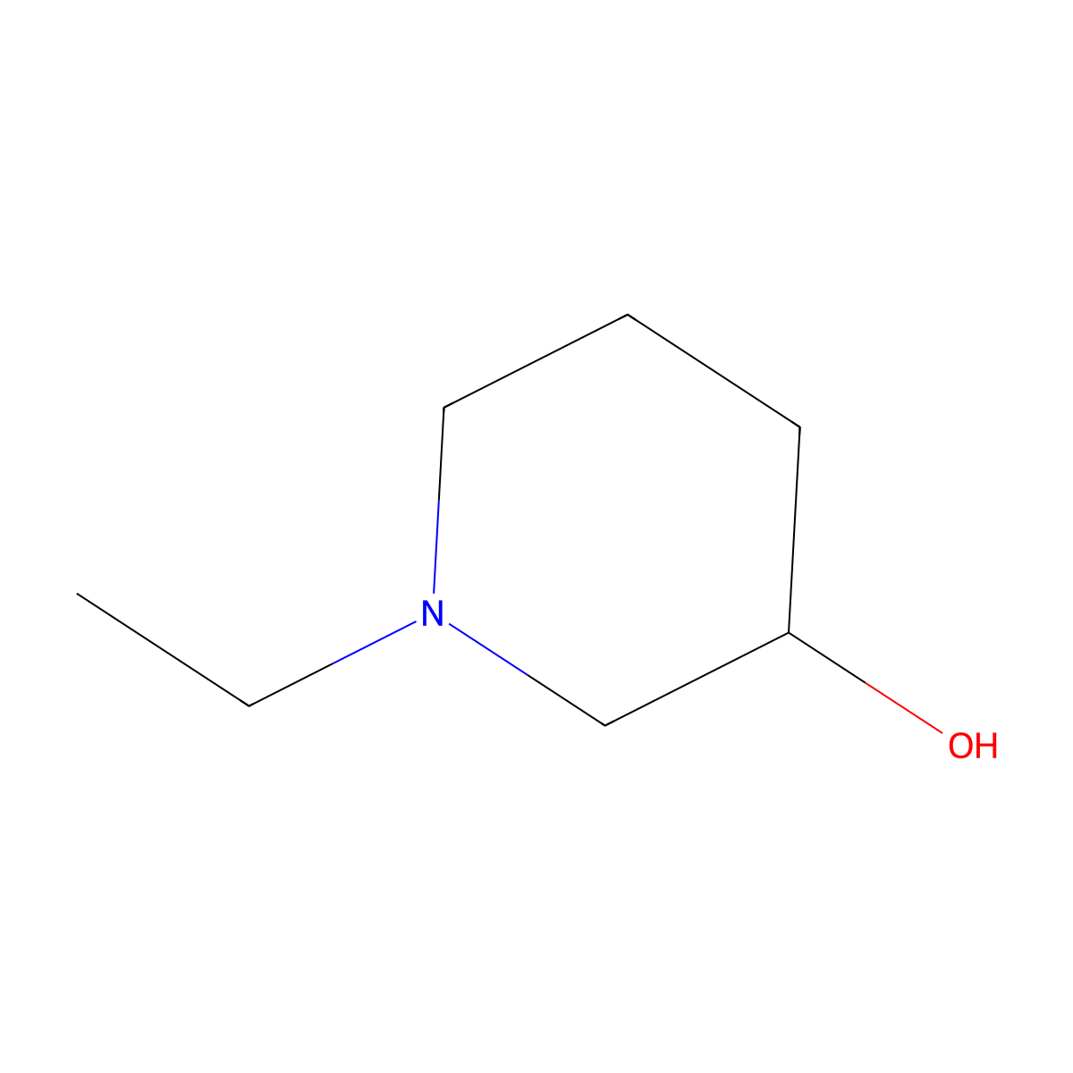 1-Ethyl-3-piperidinol molecular structure, CAS 13444-24-1