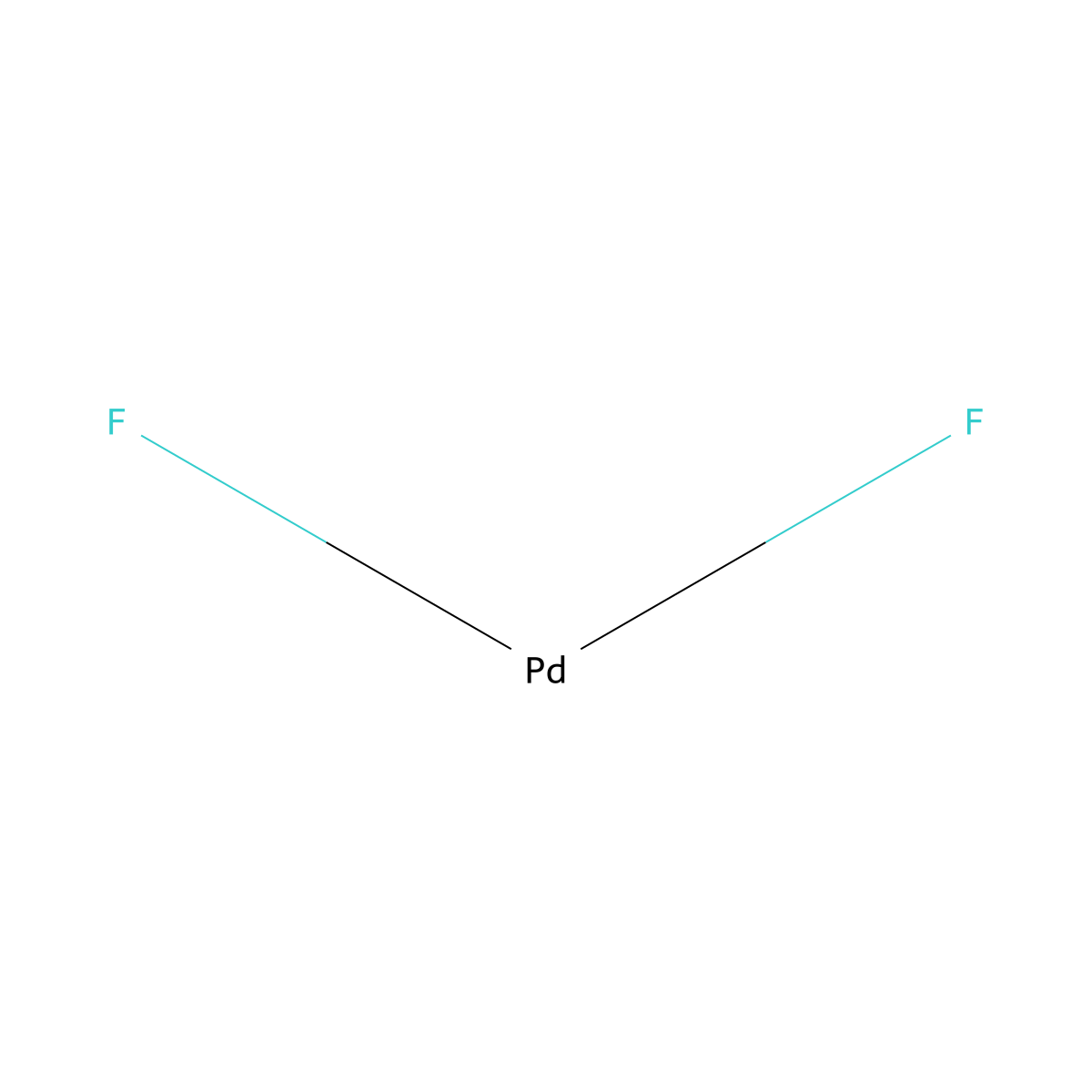 Palladium fluoride (PdF2) molecular structure, CAS 13444-96-7