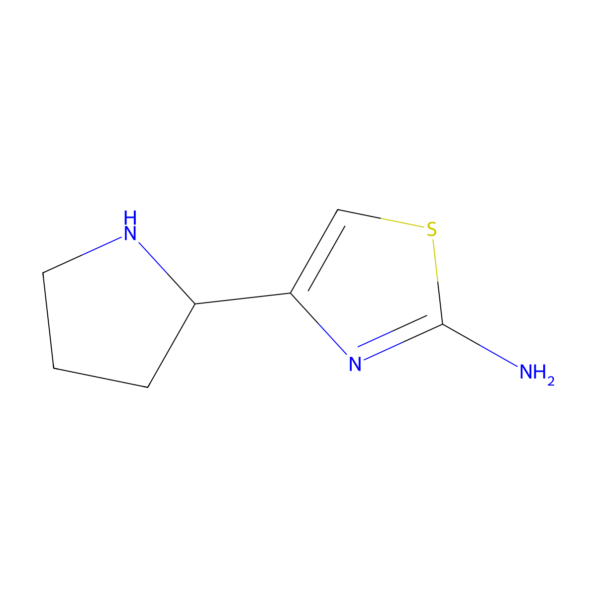 4-[(2S)-pyrrolidin-2-yl]-1,3-thiazol-2-amine molecular structure, CAS 1344403-75-3