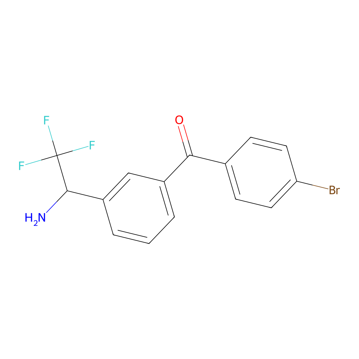 (R)-(3-(1-Amino-2,2,2-trifluoroethyl)phenyl)(4-bromophenyl)methanone molecular structure, CAS 1344405-15-7