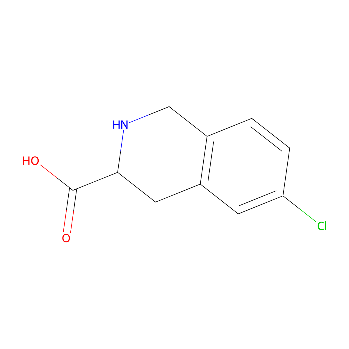 (S)-6-Chloro-1,2,3,4-tetrahydroisoquinoline-3-carboxylic acid molecular structure, CAS 1344407-69-7