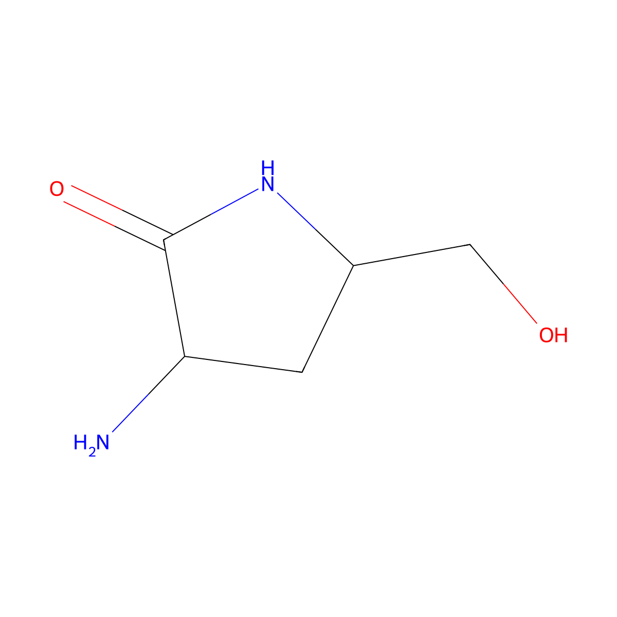 (3S,5R)-3-Amino-5-(hydroxymethyl)pyrrolidin-2-one molecular structure, CAS 1344418-08-1