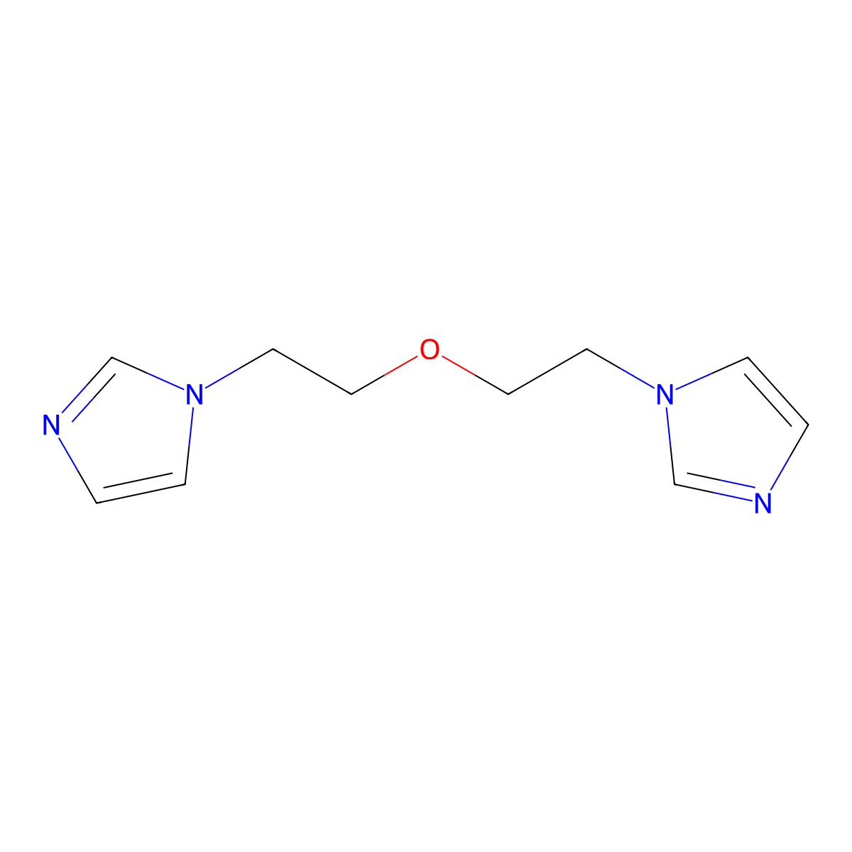 1,1'-(oxybis(ethane-2,1-diyl))bis(1H-imidazole) molecular structure, CAS 134443-67-7
