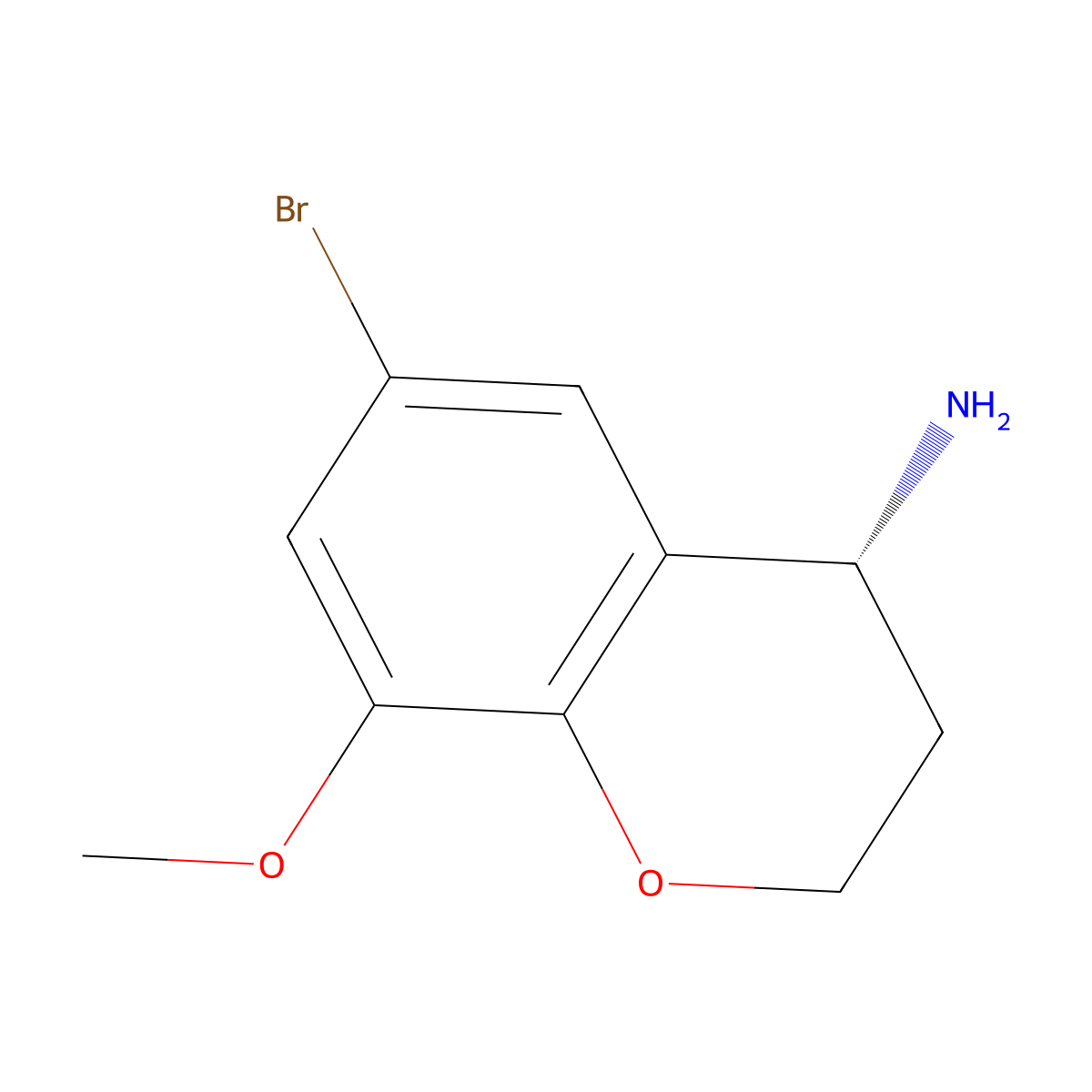 (R)-6-Bromo-8-methoxychroman-4-amine molecular structure, CAS 1344433-12-0