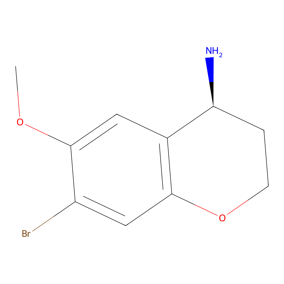 (S)-7-Bromo-6-methoxychroman-4-amine molecular structure, CAS 1344433-29-9
