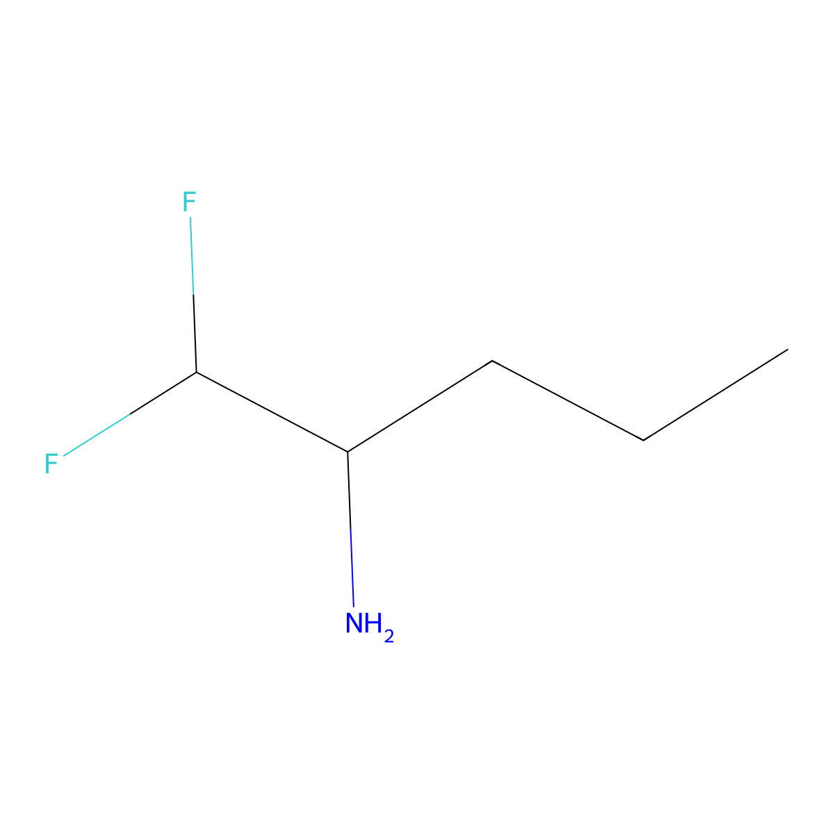 (2S)-1,1-difluoropentan-2-amine molecular structure, CAS 1344439-49-1