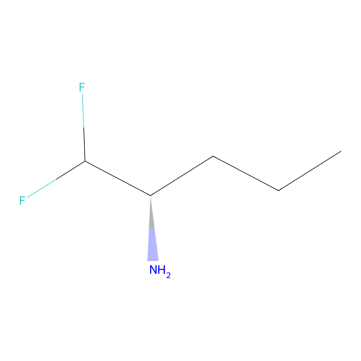 (2S)-1,1-difluoropentan-2-amine molecular structure, CAS 1344439-49-1