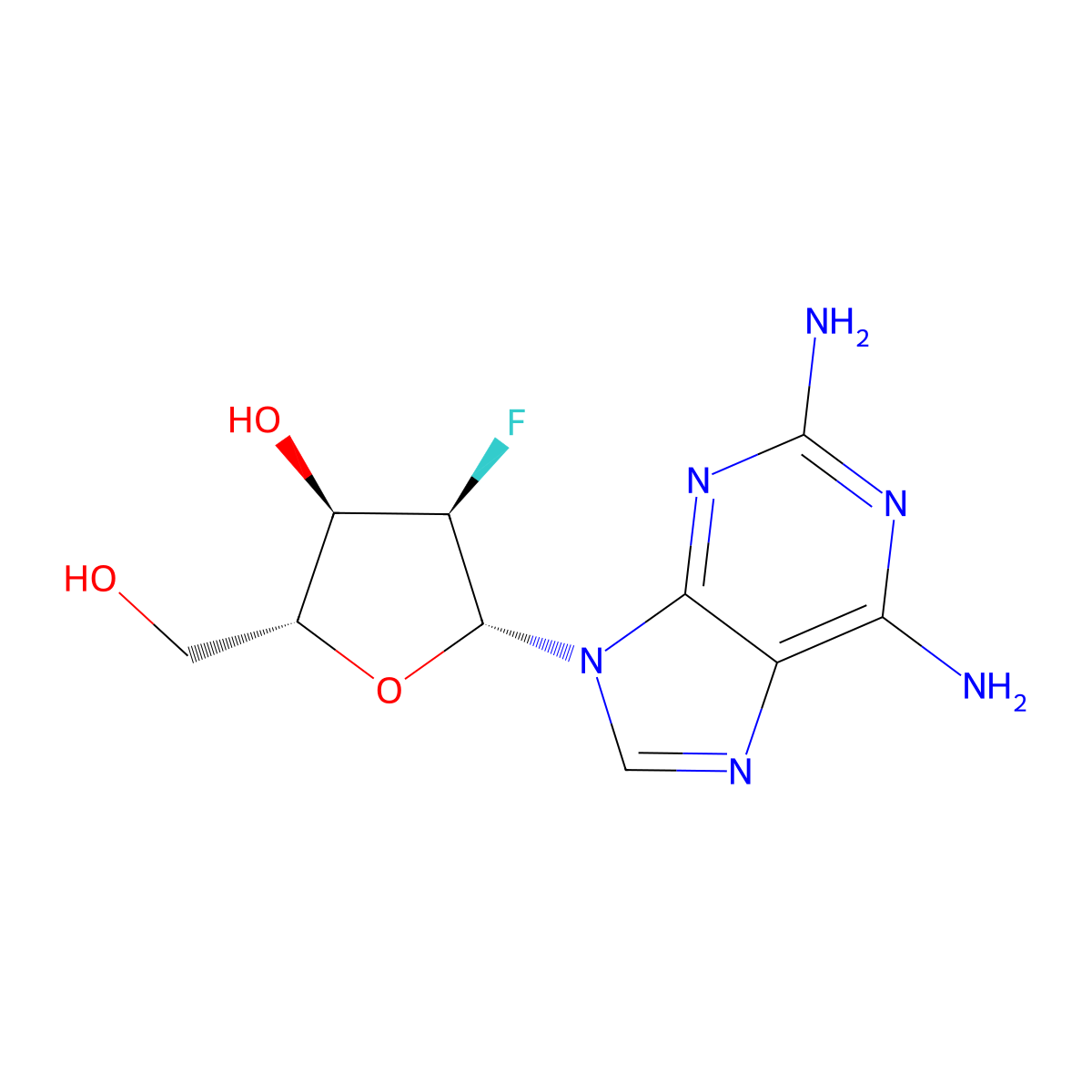2-Amino-2'-deoxy-2'-fluoroadenosine molecular structure, CAS 134444-47-6