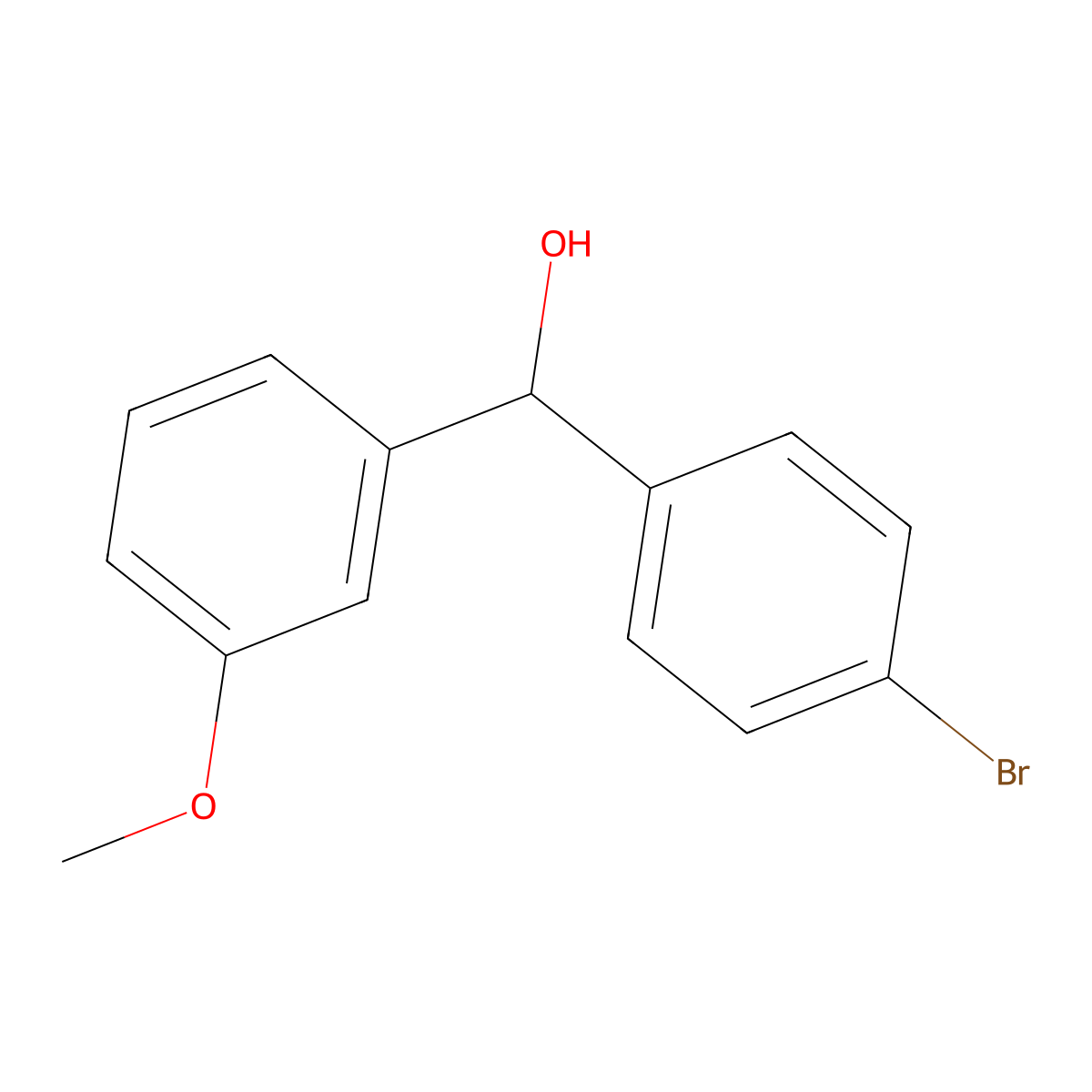 (4-Bromophenyl)(3-methoxyphenyl)methanol molecular structure, CAS 134446-26-7