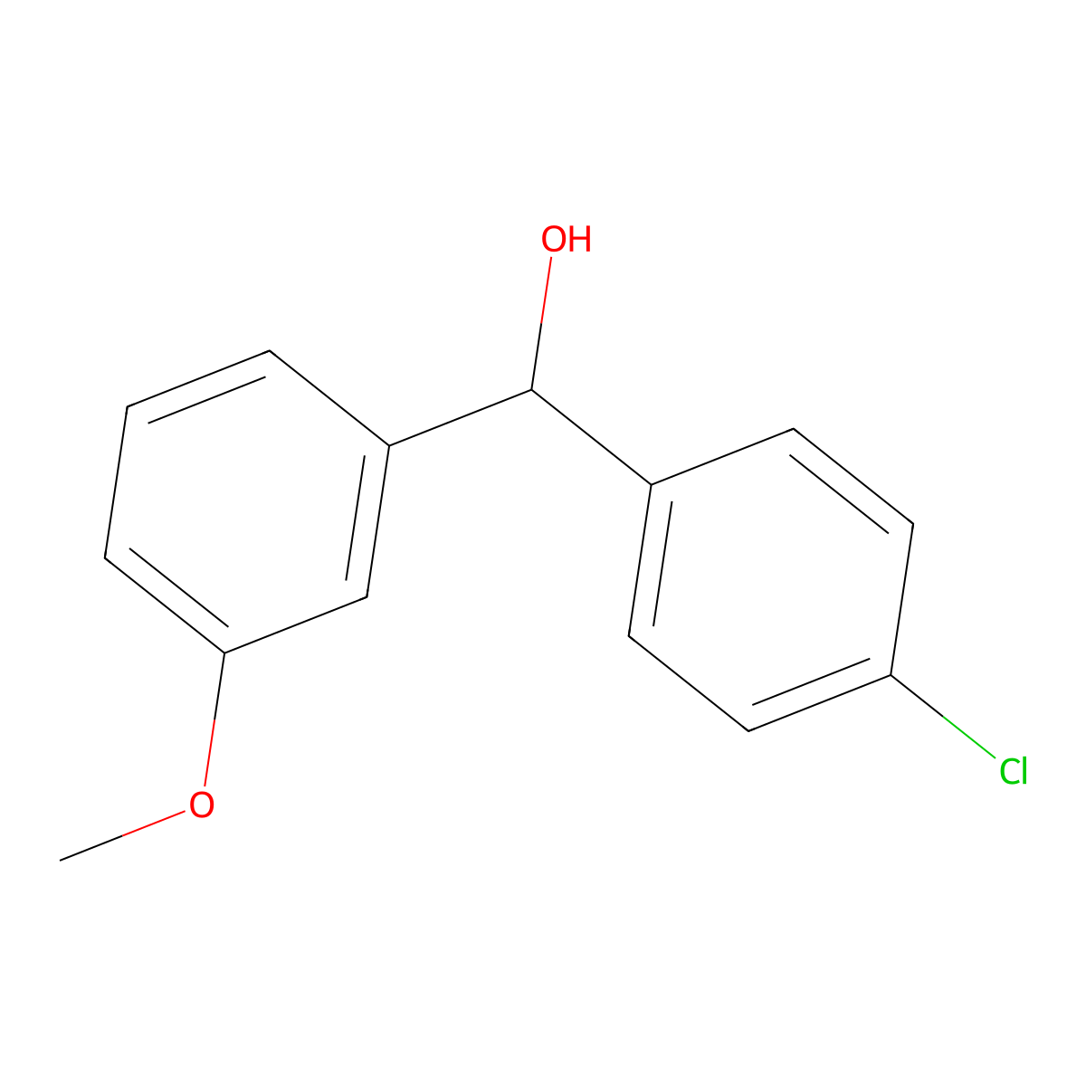 4-Chloro-3'-methoxybenzhydrol molecular structure, CAS 134446-29-0
